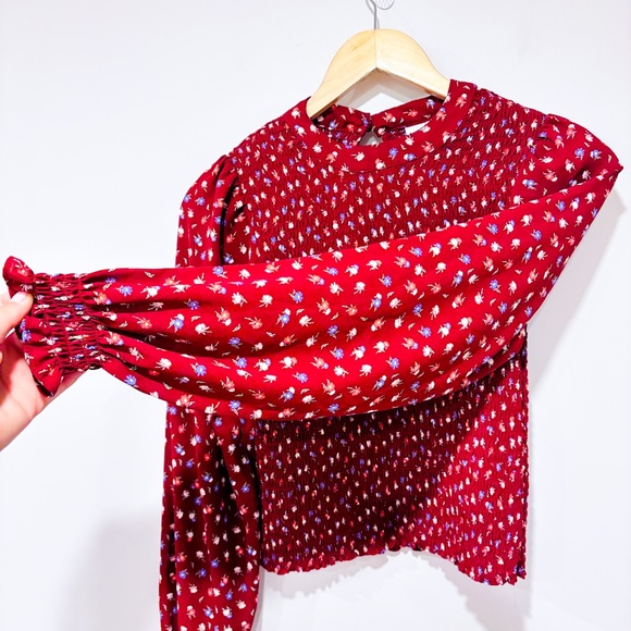 SIMONS Burgundy floral blouse - Picture 7 of 8